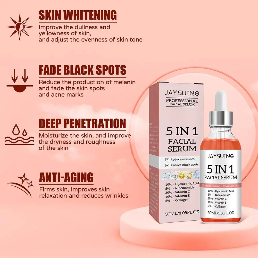 Eelhoe 5-in-1 Face Serum – Vitamin C & Hyaluronic Acid 30ml