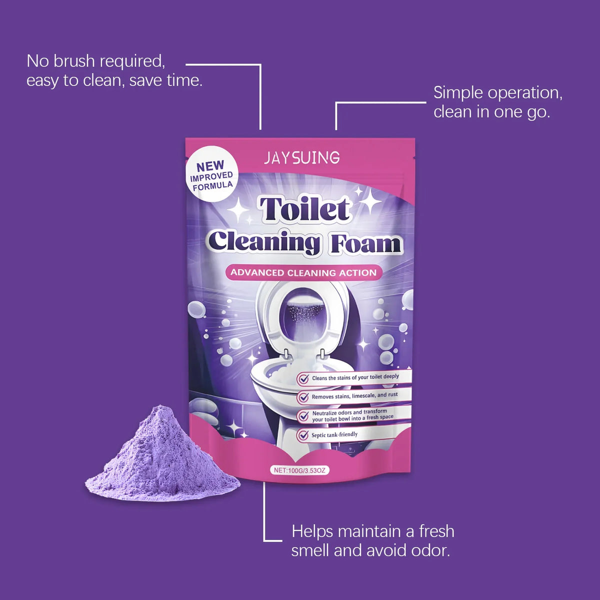 Toilet Cleaner Powder 100g – Descaling, Stain & Odor Remover