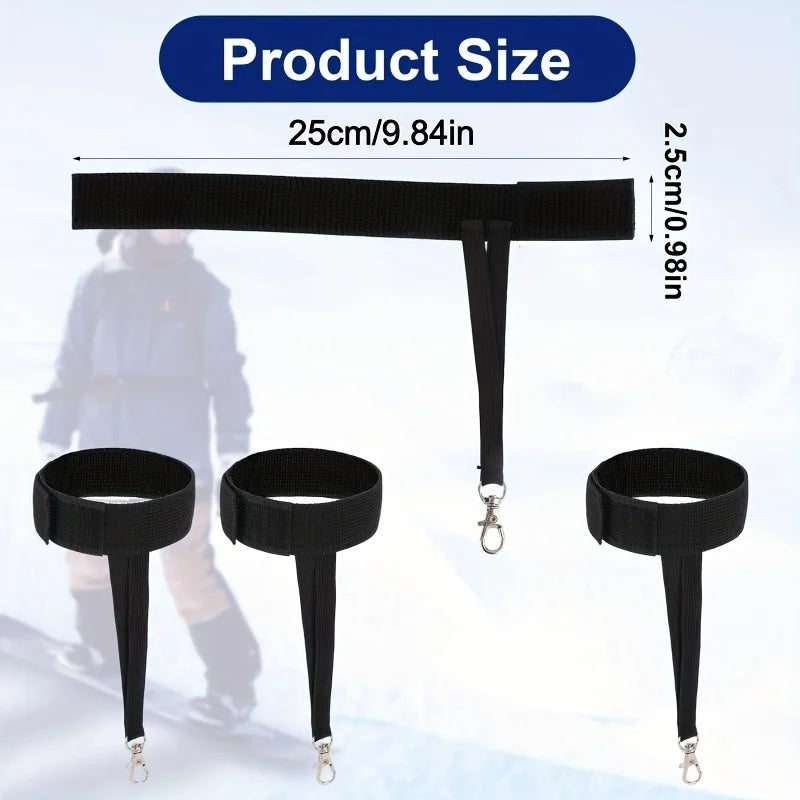 Adjustable Ski Glove Wrist Straps with Keychain – 2pcs