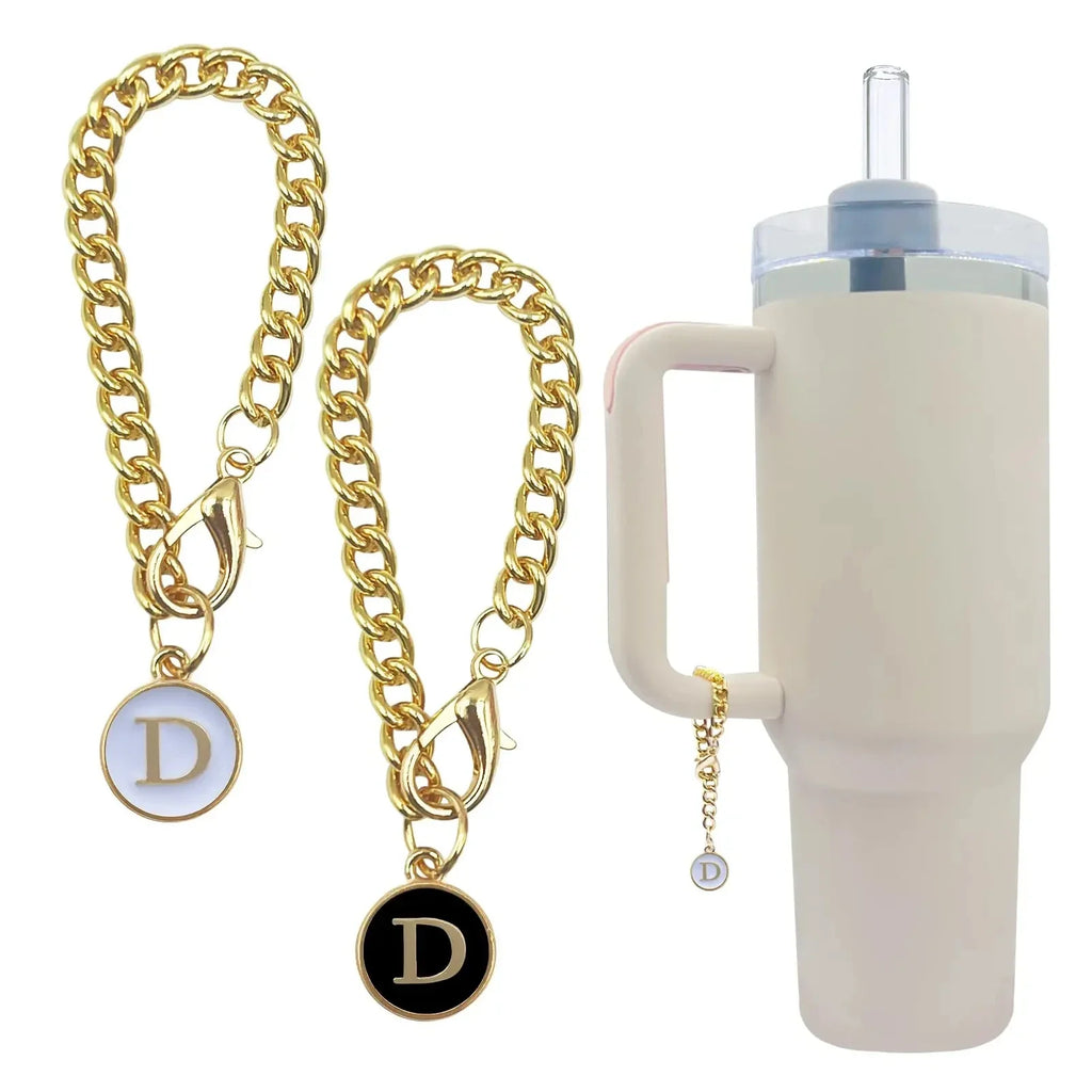 A–Z Gold Letter Charm for Tumblers 20 30 40 oz | 2-Pack
