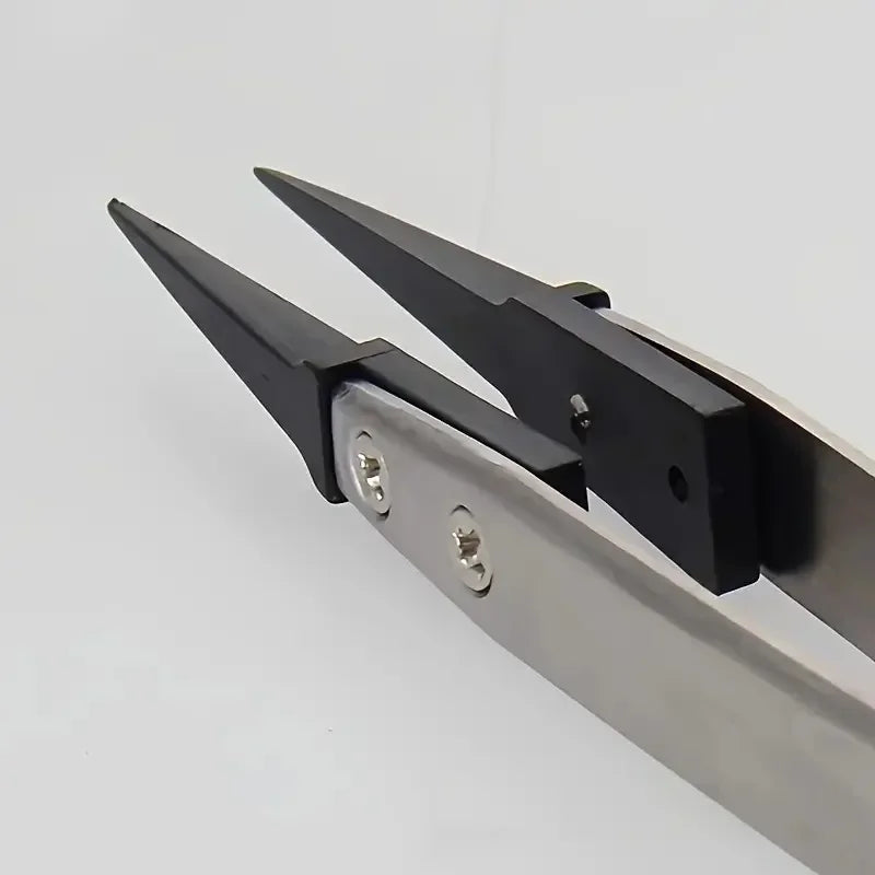 ESD-Safe Precision Tweezers – Anti-Static Stainless Steel Tips