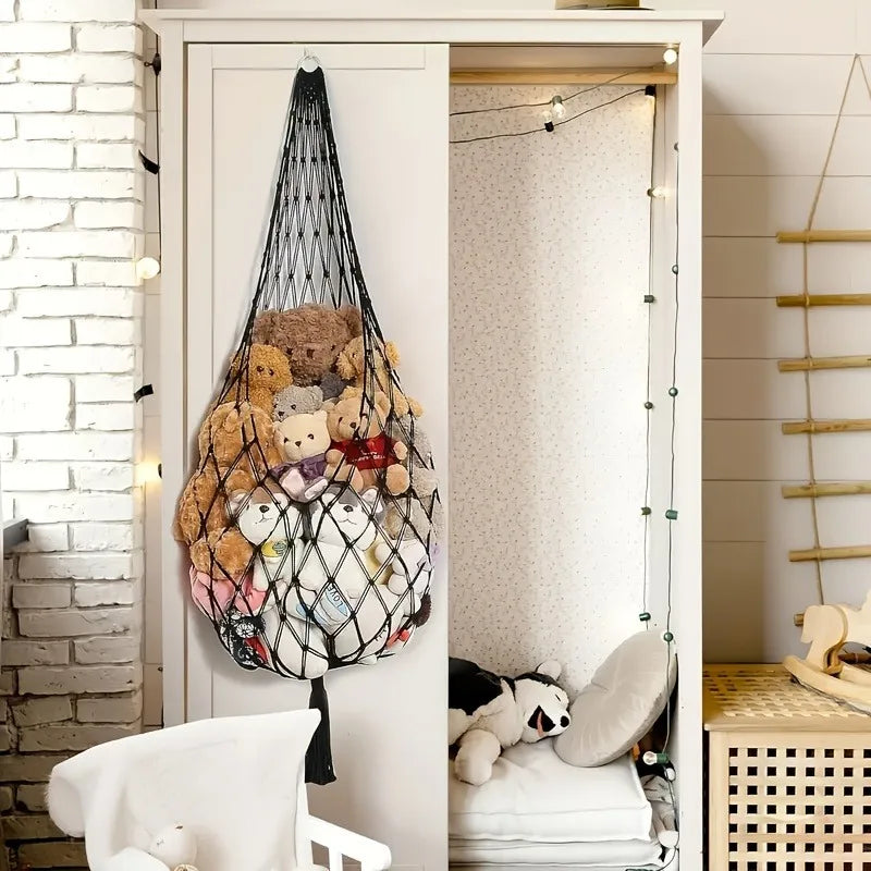 Large Capacity Plush Toy Hammock Hanging Storage Net Durable White