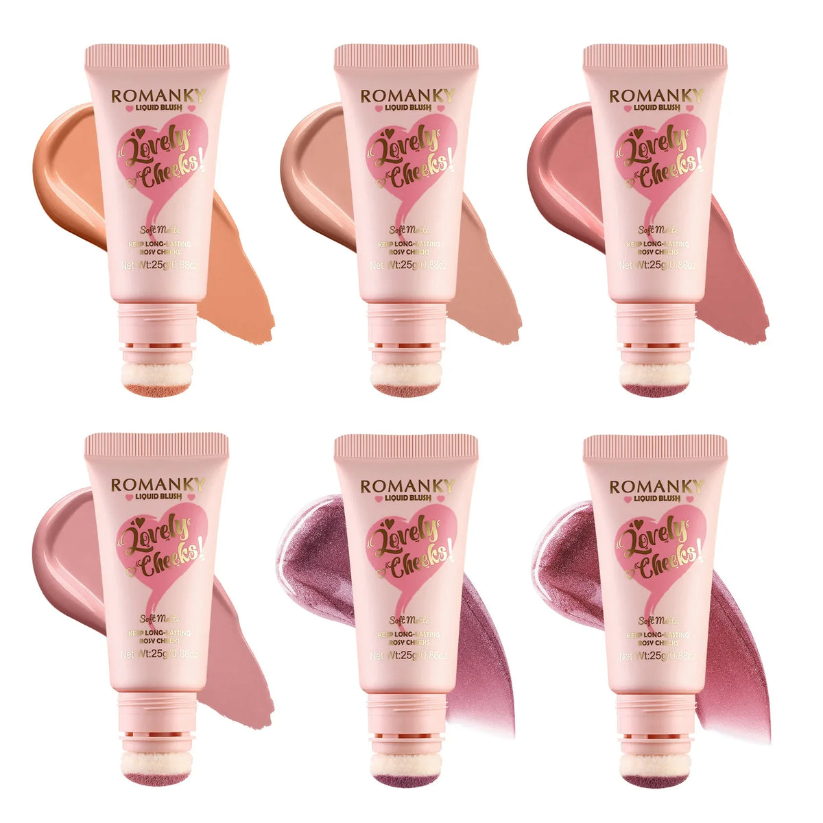 Velvet 6-Color Blush Stick | Pearl Shimmer Lips & Cheeks