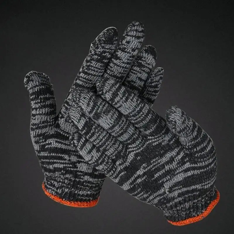 12-Pairs Heavy Duty Nylon Work Gloves Abrasion Resistant Safety