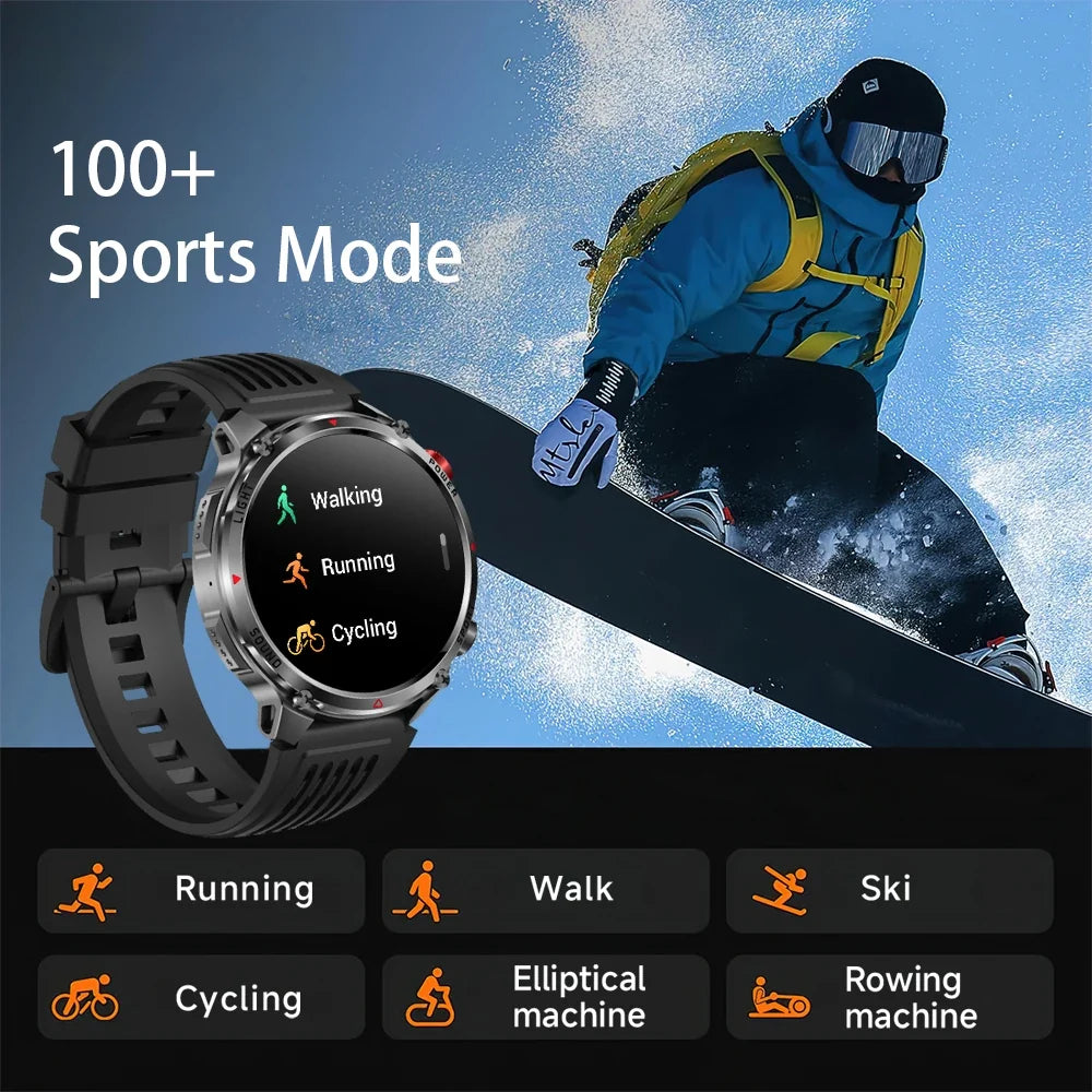 HT45 GPS Smart Watch – 1100mAh, IP68, 100+ Sports Modes, HD Screen