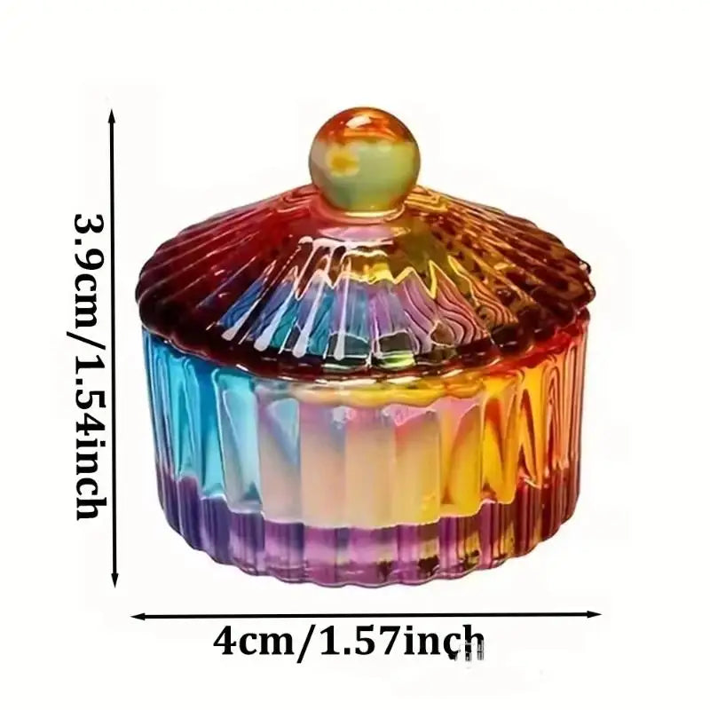 Crystal Glass Dappen Dish with Lid | Nail Art Acrylic Mixing Bowl