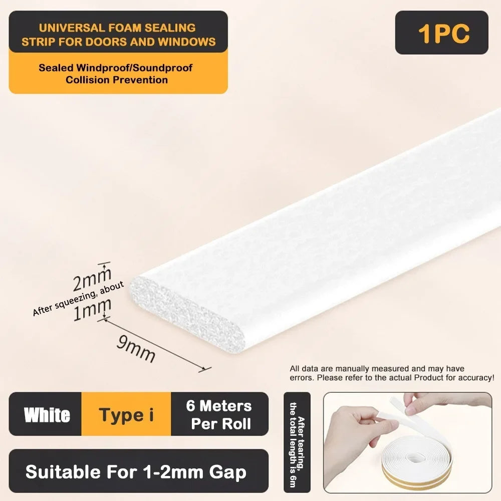 Self Adhesive Weather Stripping Door Seal Strip EPDM Soundproof
