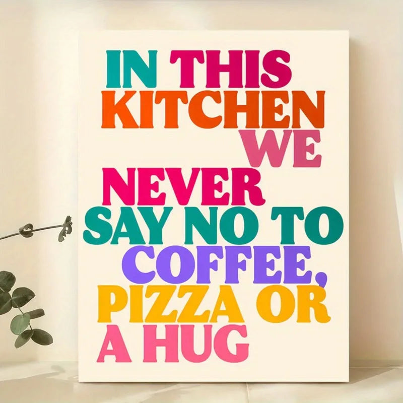 "In This Kitchen" Funny Coffee Canvas Wall Art | Vintage Print