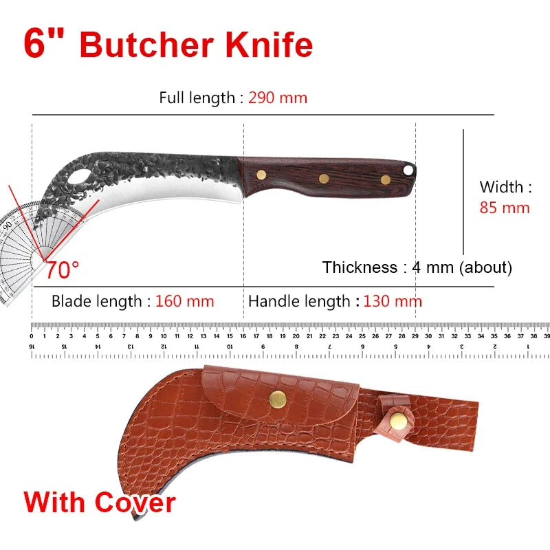 InLeung Hand Forged Kitchen Knife – Stainless Steel Wood Handle