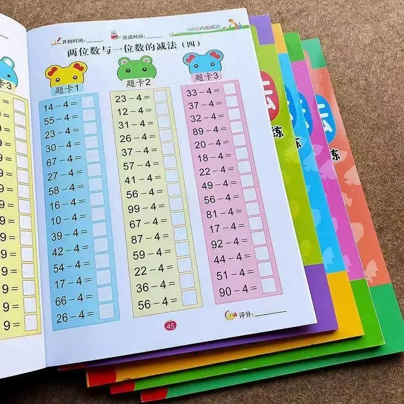 Handwritten Arithmetic Exercise Books Learning Mathematics Workbook