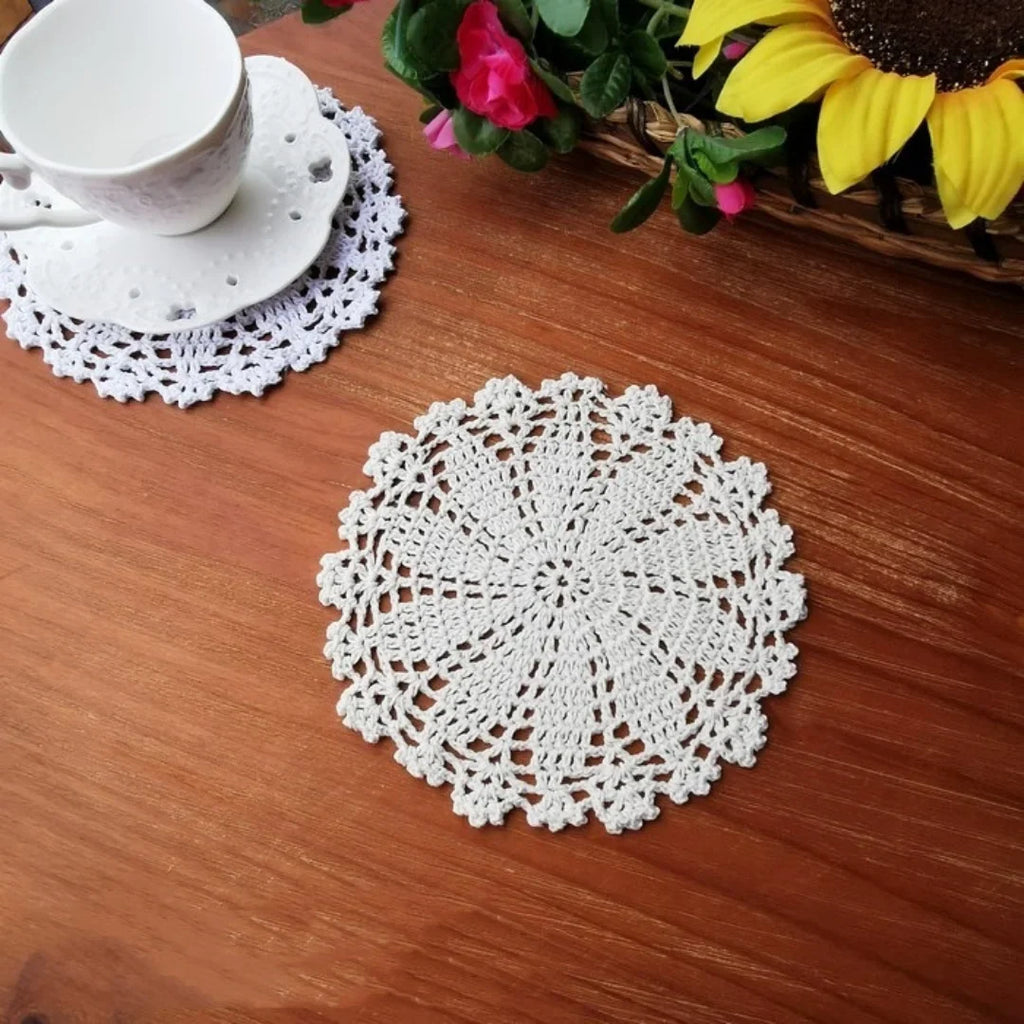 Cotton Crochet Table Placemat French Embroidered Lace Coaster Cloth