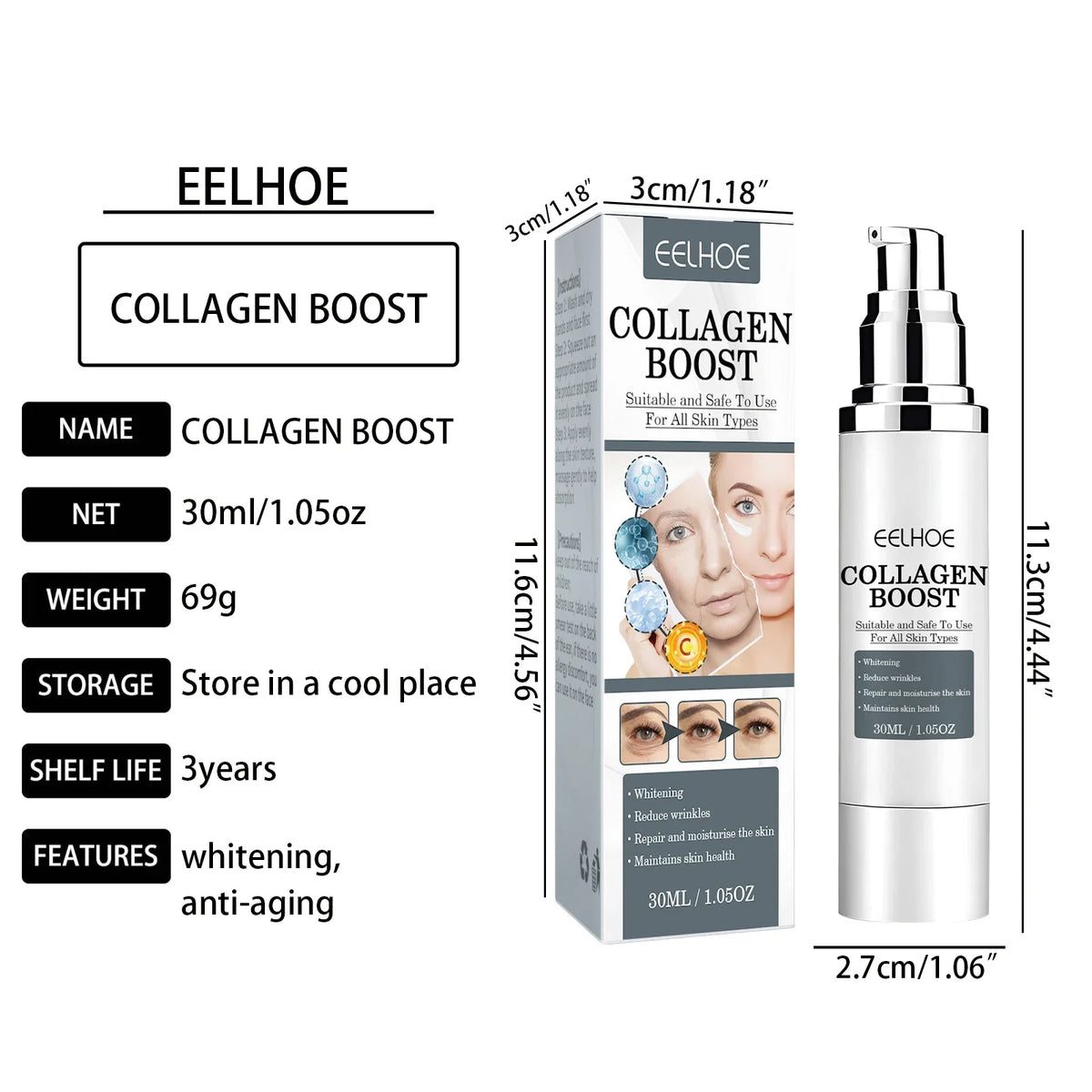 Collagen Booster Face Cream Moisturizing Firming Skin Care Women