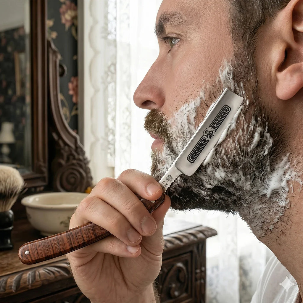 Vintage Folding Straight Razor | Wooden Handle Shaving Knife