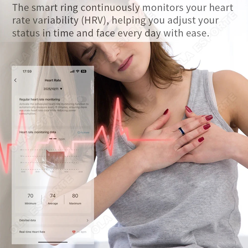 Ola Esporte Smart Ring | Heart Rate, SpO2 & Sleep Monitor