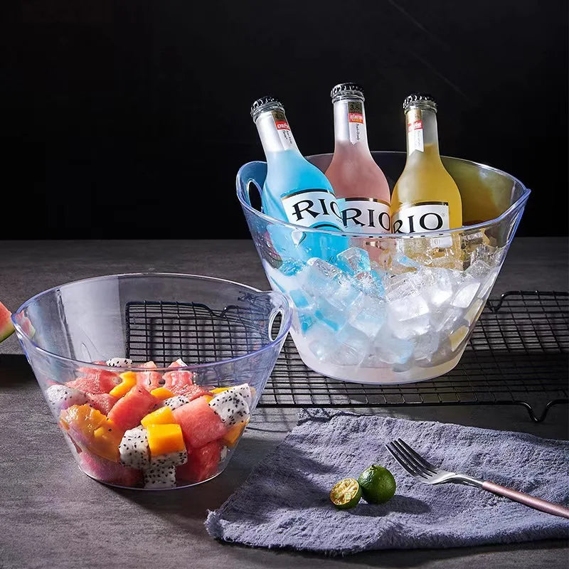 Acrylic Salad Bowl Vegetable Fruit Ice Bucket Wine Champagne Chiller