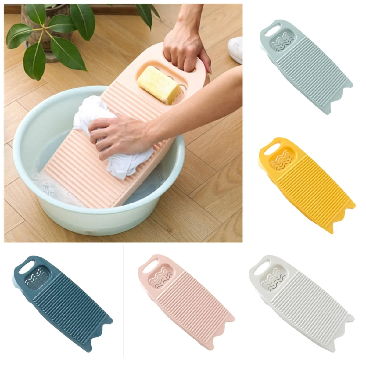 Thickened Plastic Washboard with Soap Holder | Hand Laundry