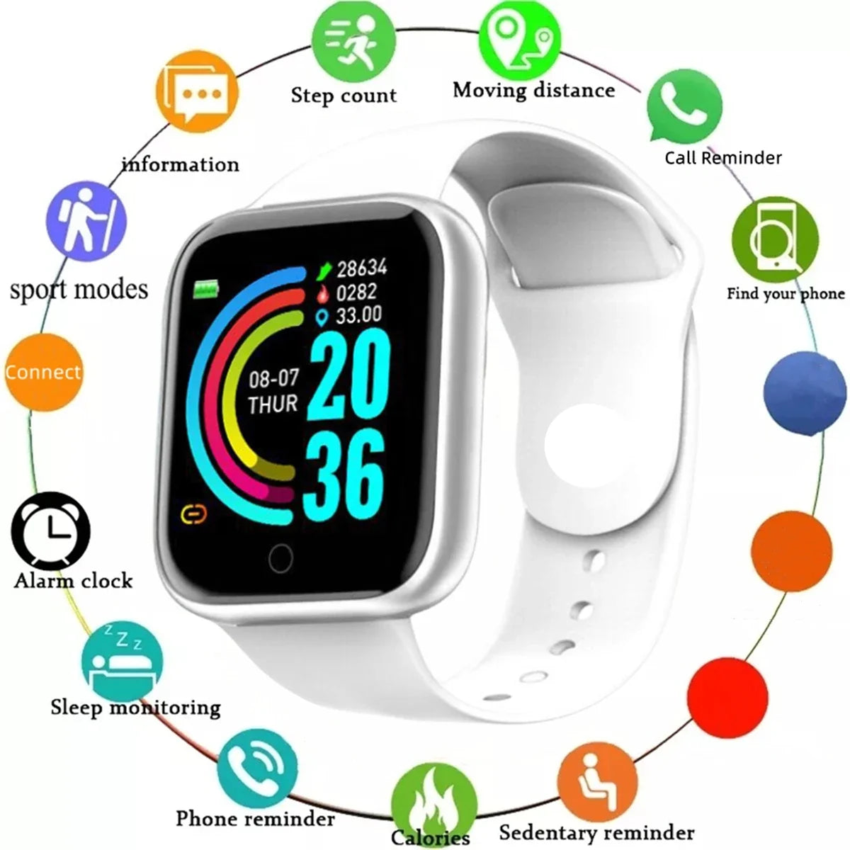 Smart Watch Fitness Tracker | Heart Rate, Sleep & Step Monitor