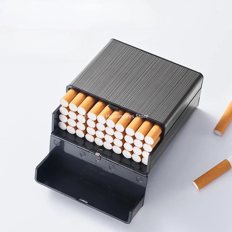Large Metal Cigarette Case Auto Flip – Holds 40 Cigarettes