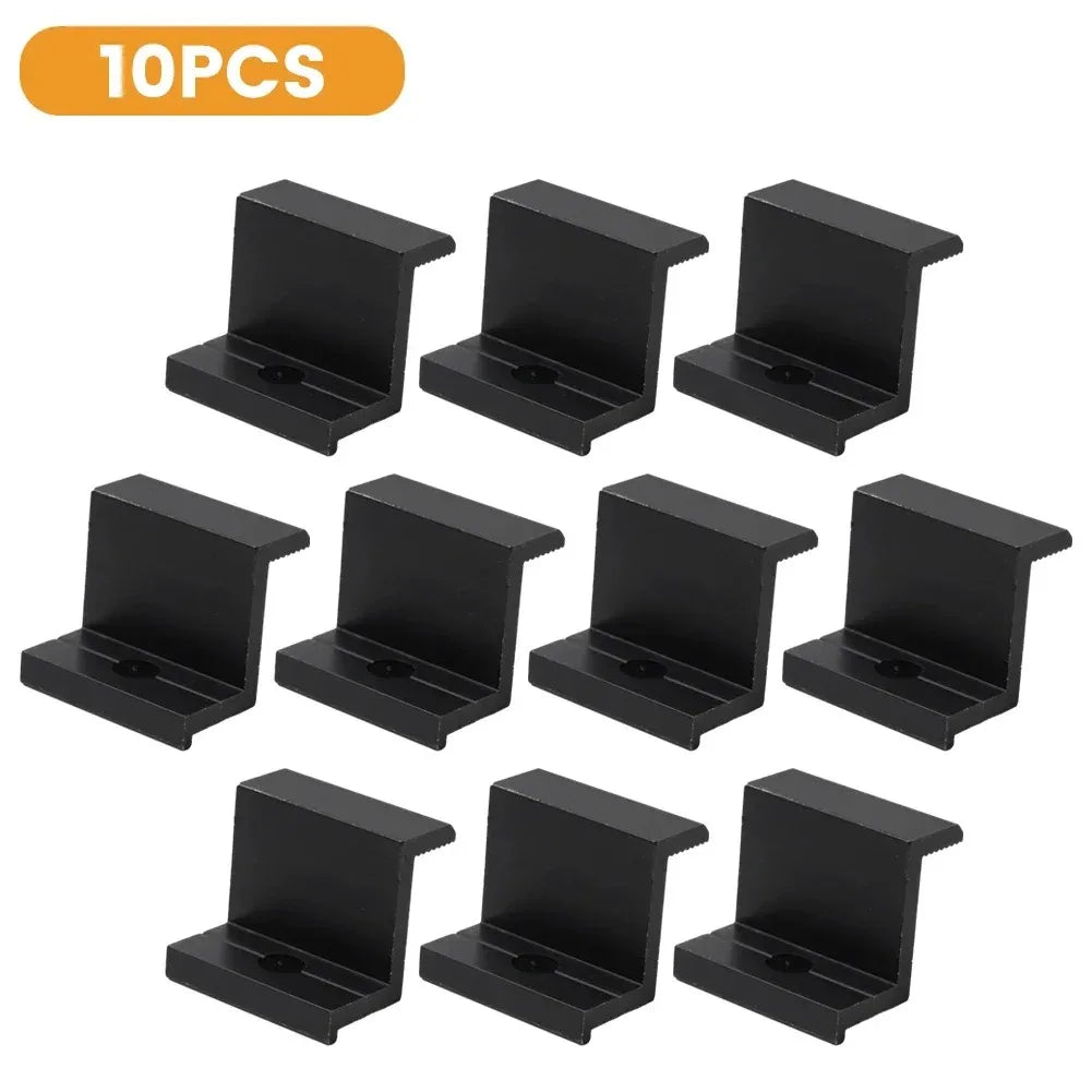 10-Pack Aluminum Solar Panel End Clamps | PV Mount Accessories