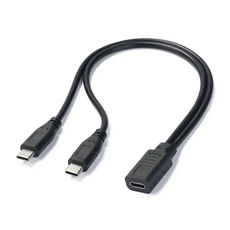 USB-C Splitter 1-to-2 Cable | 15W 3A Charging & Data Sync