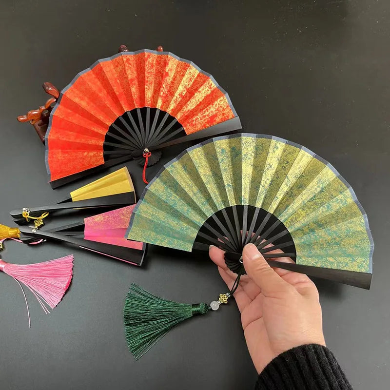4- Mini Folding Fan Portable DIY Painting Children's Ancient Held