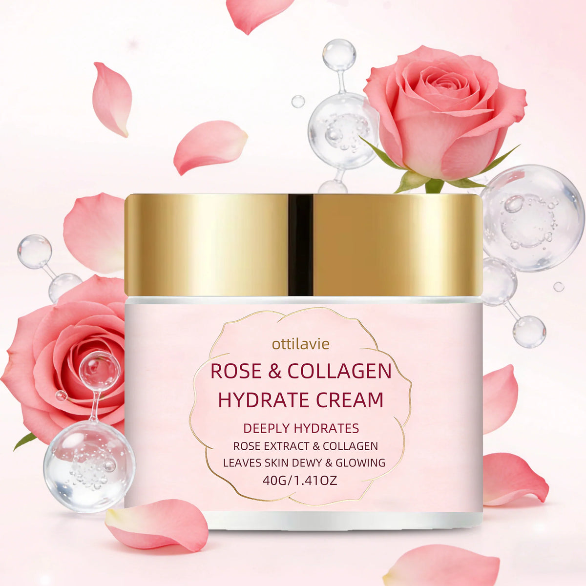 Ottilavie Rose Collagen Hydrating Face Cream | All Skin Types