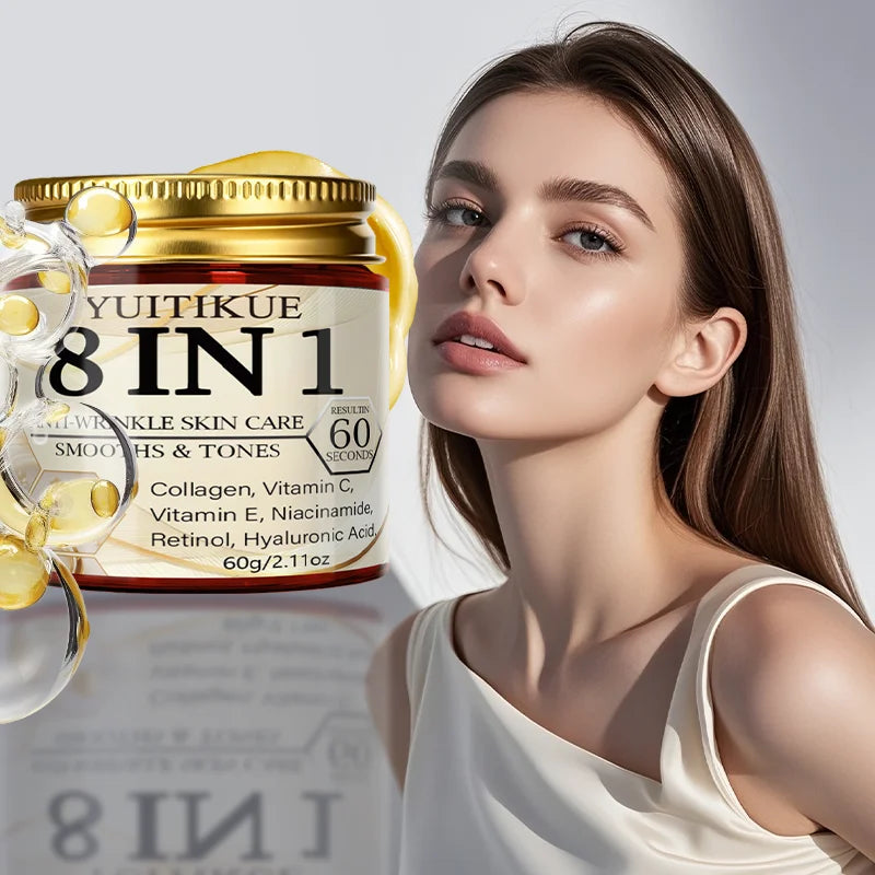 YUITIKUE 8-in-1 Face Cream – Collagen, Retinol & Hyaluronic Acid