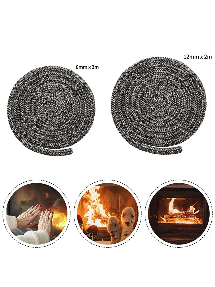 Black Gasket Cord X 2m Chimneys&fireplaces Sealed Soft Wood