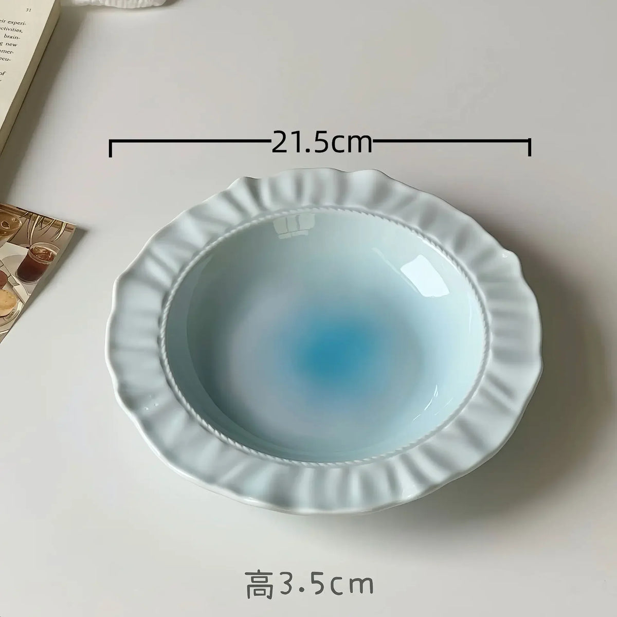 French Embossed Lace Ceramic Plates – Retro Dessert & Pasta