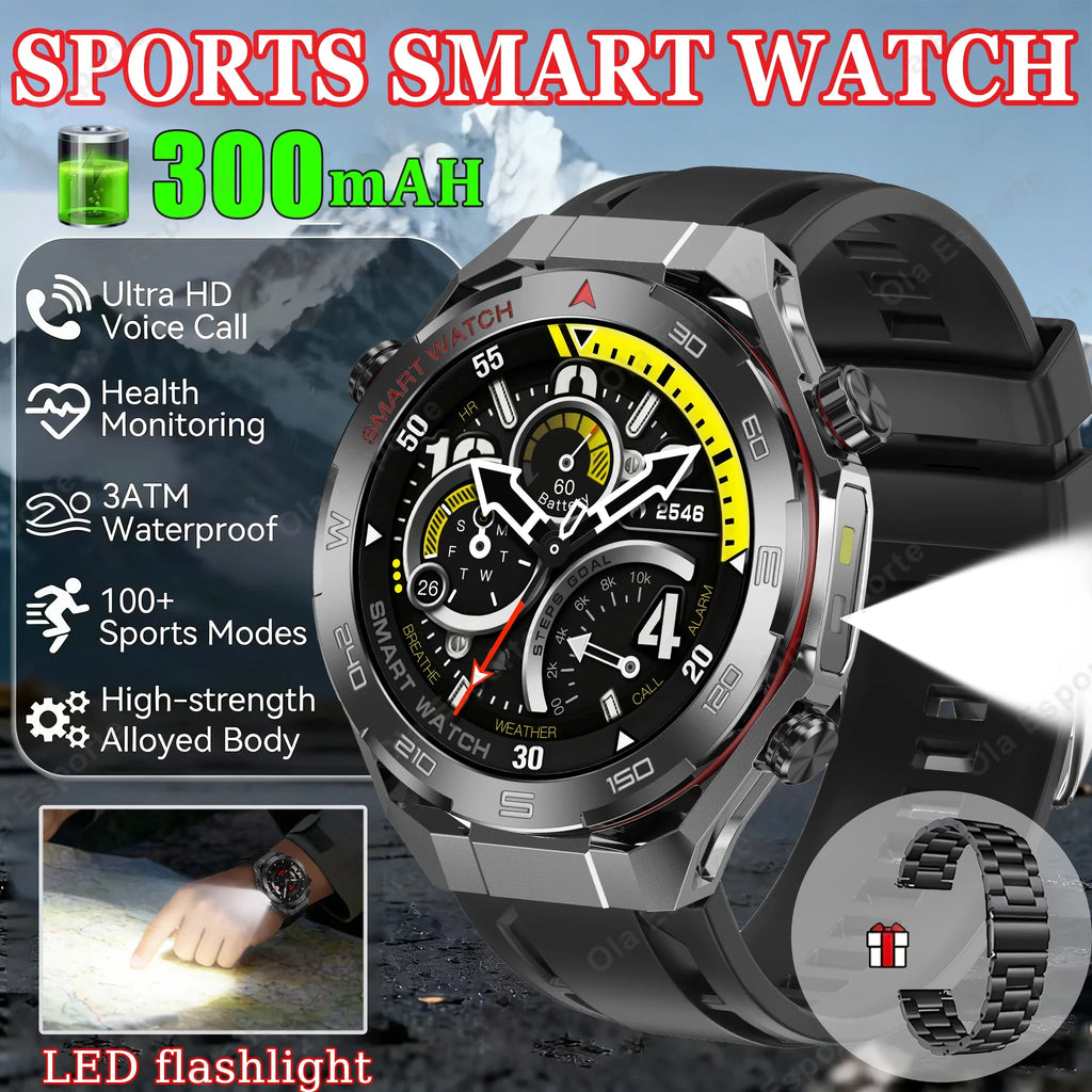 Military Men Smart Watch Health Monitor Wireless Call Smartwatch