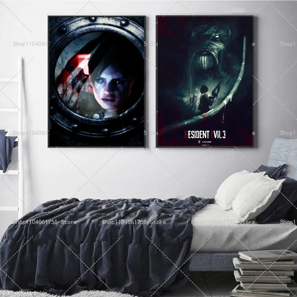 Resident Evil Classic Game Poster – Waterproof Self-Adhesive Wall Art