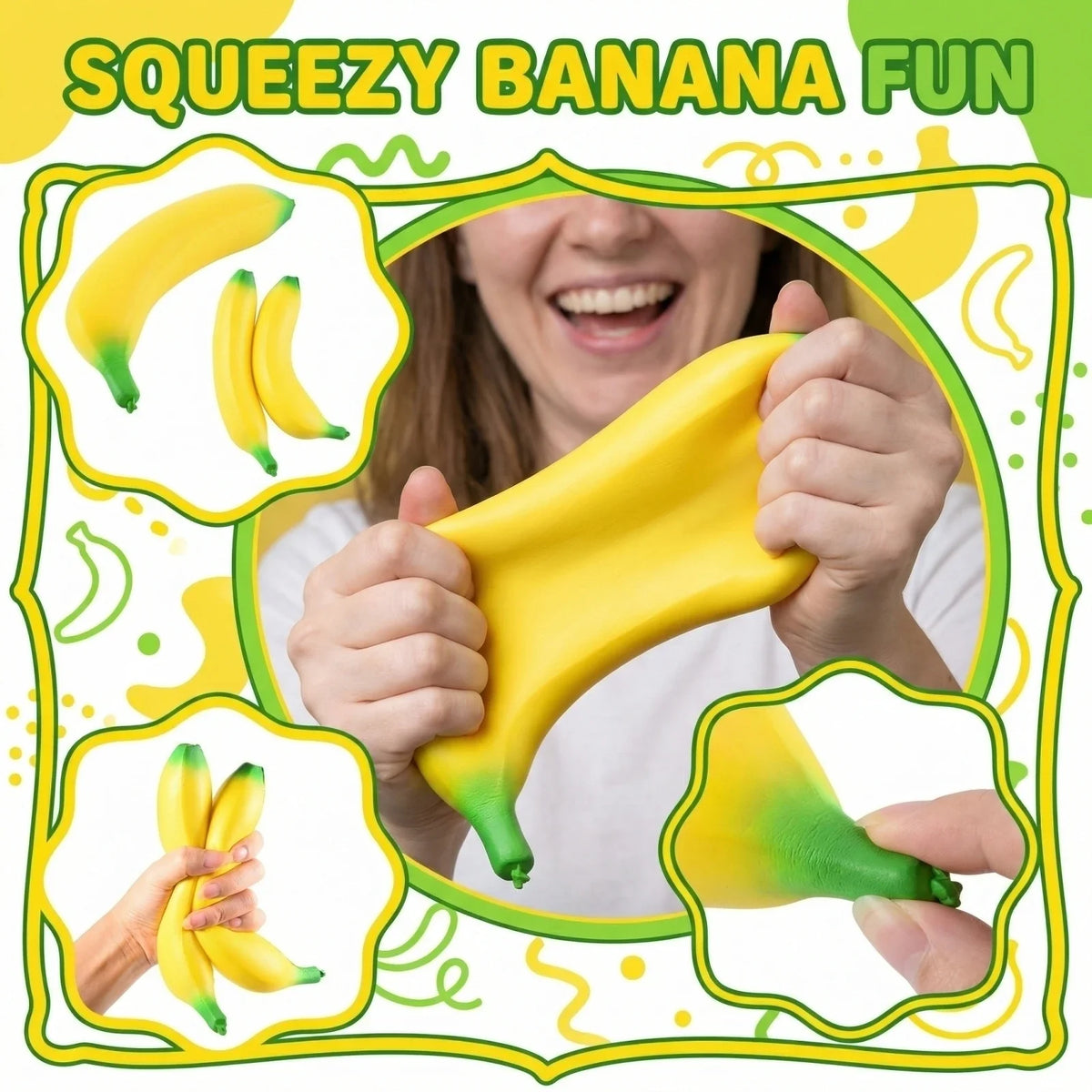Squishy Banana Slow Rising Squeeze Toy – 2 Pack Sensory Fun