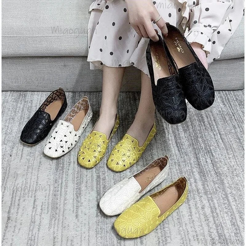 Women's Floral Mesh Slip-On Loafers | Breathable Summer Flats