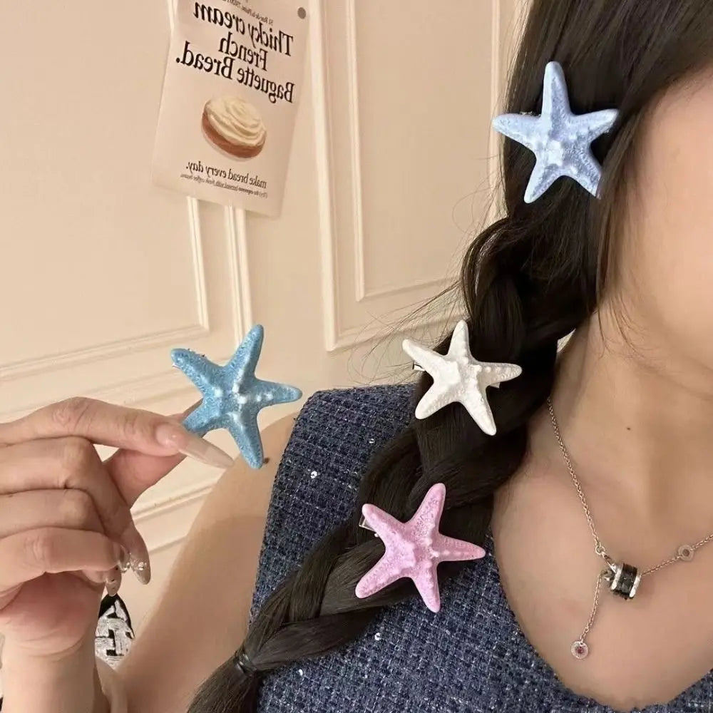 2-Pack Starfish Hair Clips – Korean Style Beach Hairpins