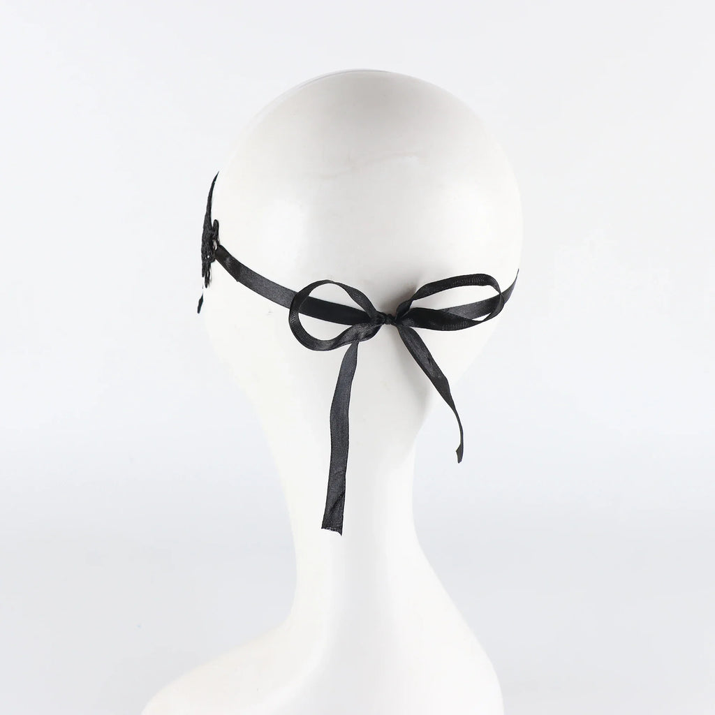Black Queen Lace Mask Embroidery Appliques Party Costume Carnival
