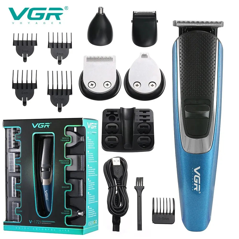 VGR V-172 5-in-1 Men's Hair Trimmer & Grooming Set USB