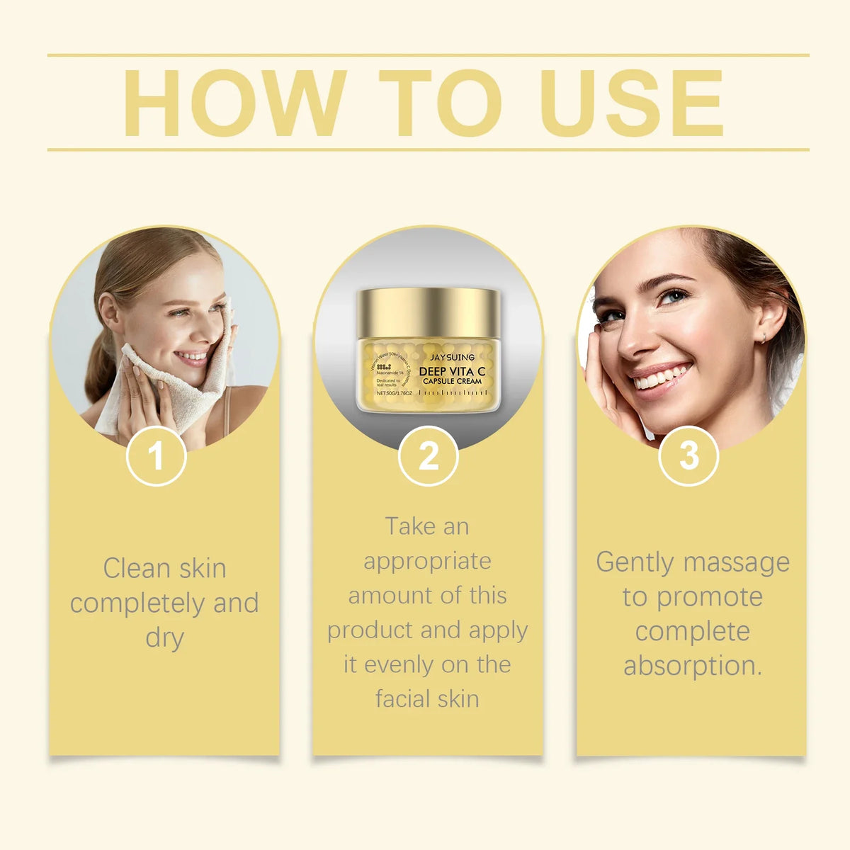 Jaysuing Vitamin C Gold Capsule Face Cream – Brighten 50g