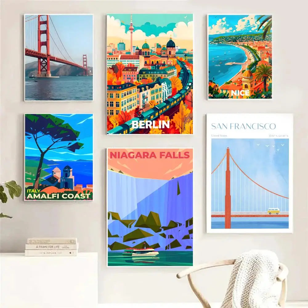 Nordic City Landscape HD Canvas Wall Art Print | Home Decor