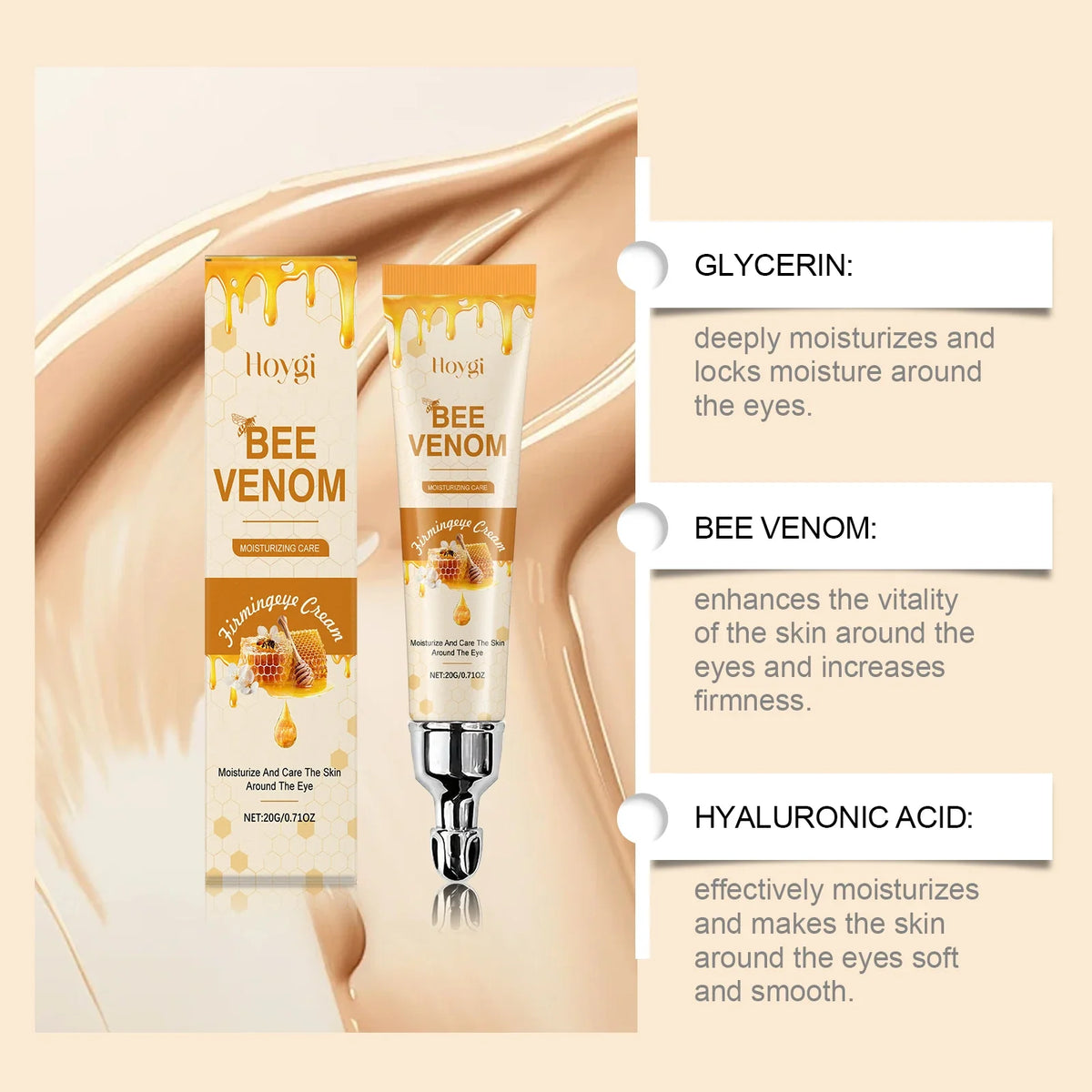 Hoygi Bee Venom Eye Cream – Dark Circles & Fine Lines 20g