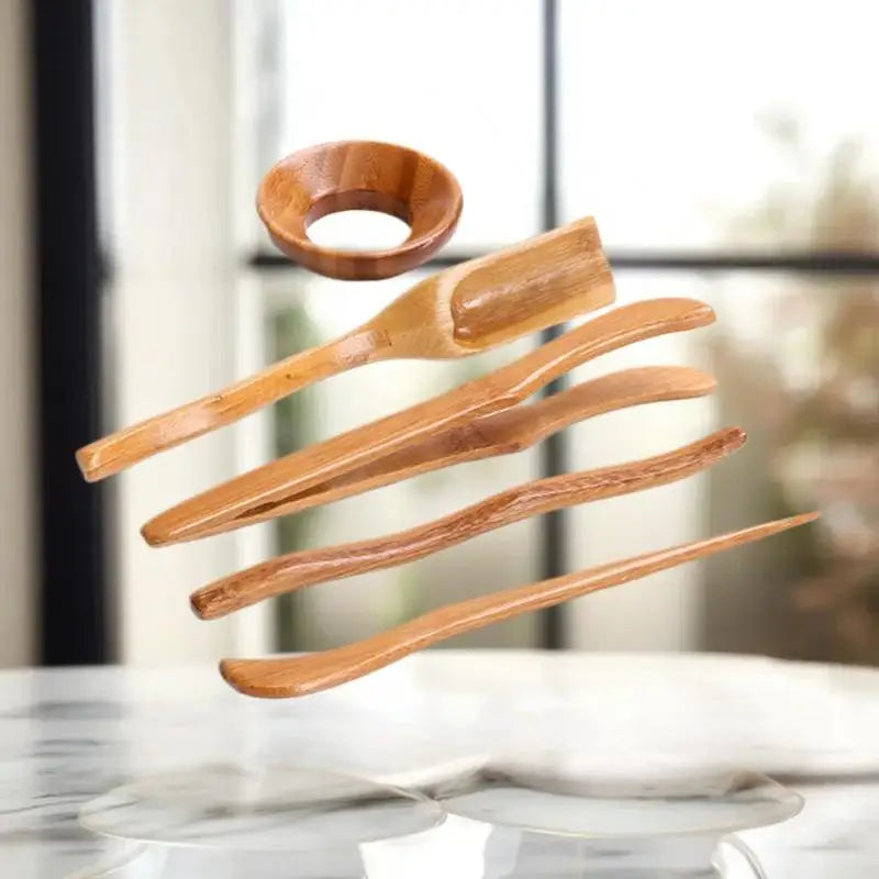 5-Piece Gongfu Tea Ceremony Bamboo Utensils Set | Teaware
