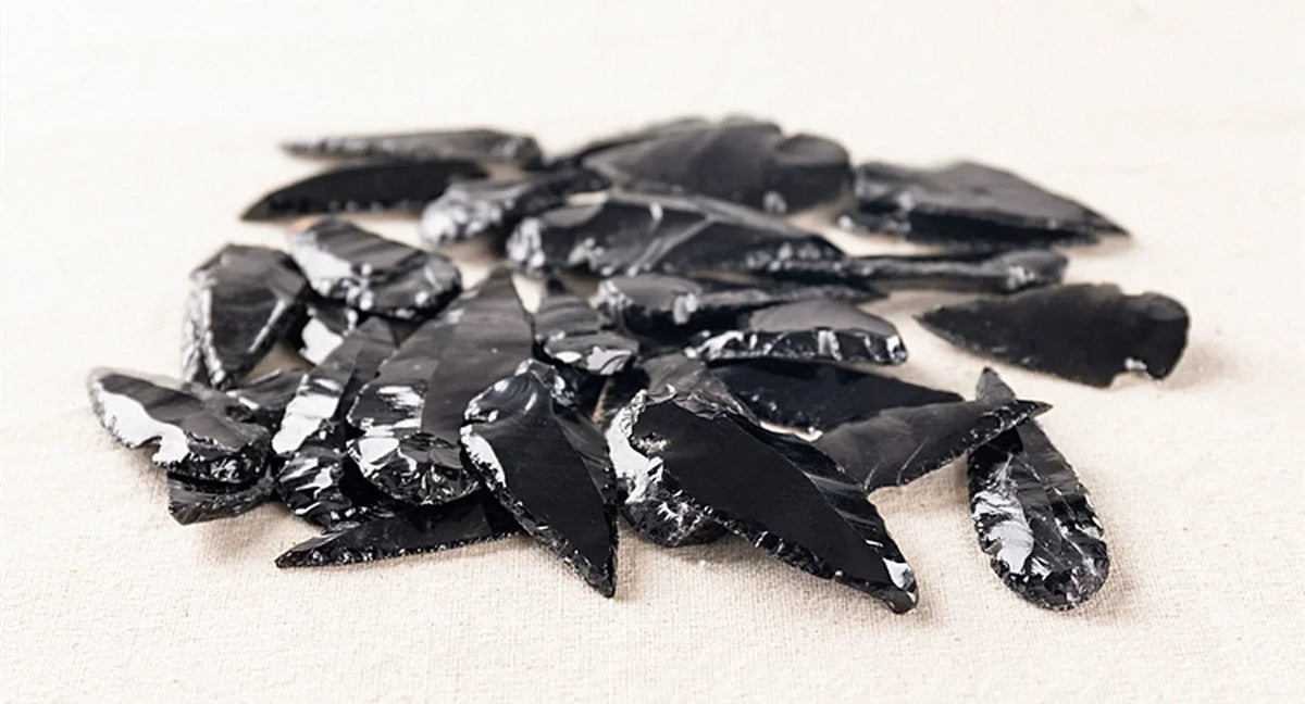 Natural Obsidian Arrow Crystal Stone | Home Decor & DIY Jewelry