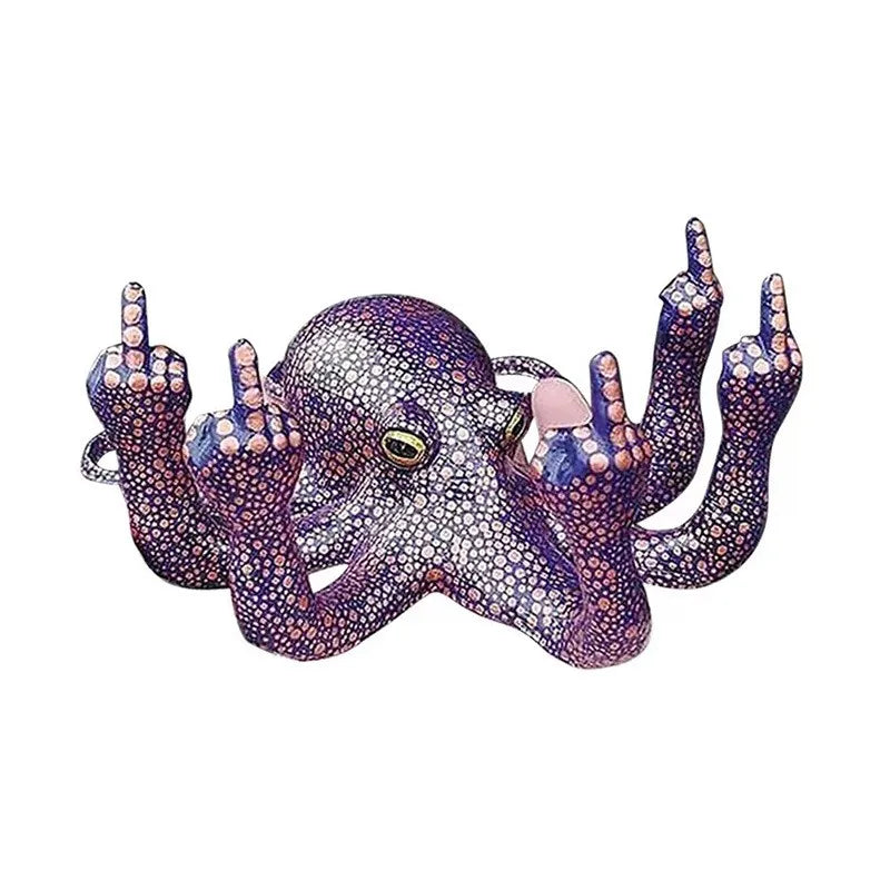 Luminous Octopus Miniature Resin Statue – Tabletop Sculpture