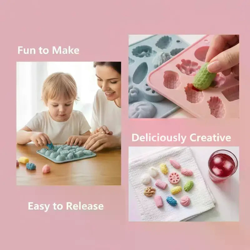 3D Nut-Shaped Silicone Mold for Chocolate, Candy & Baking