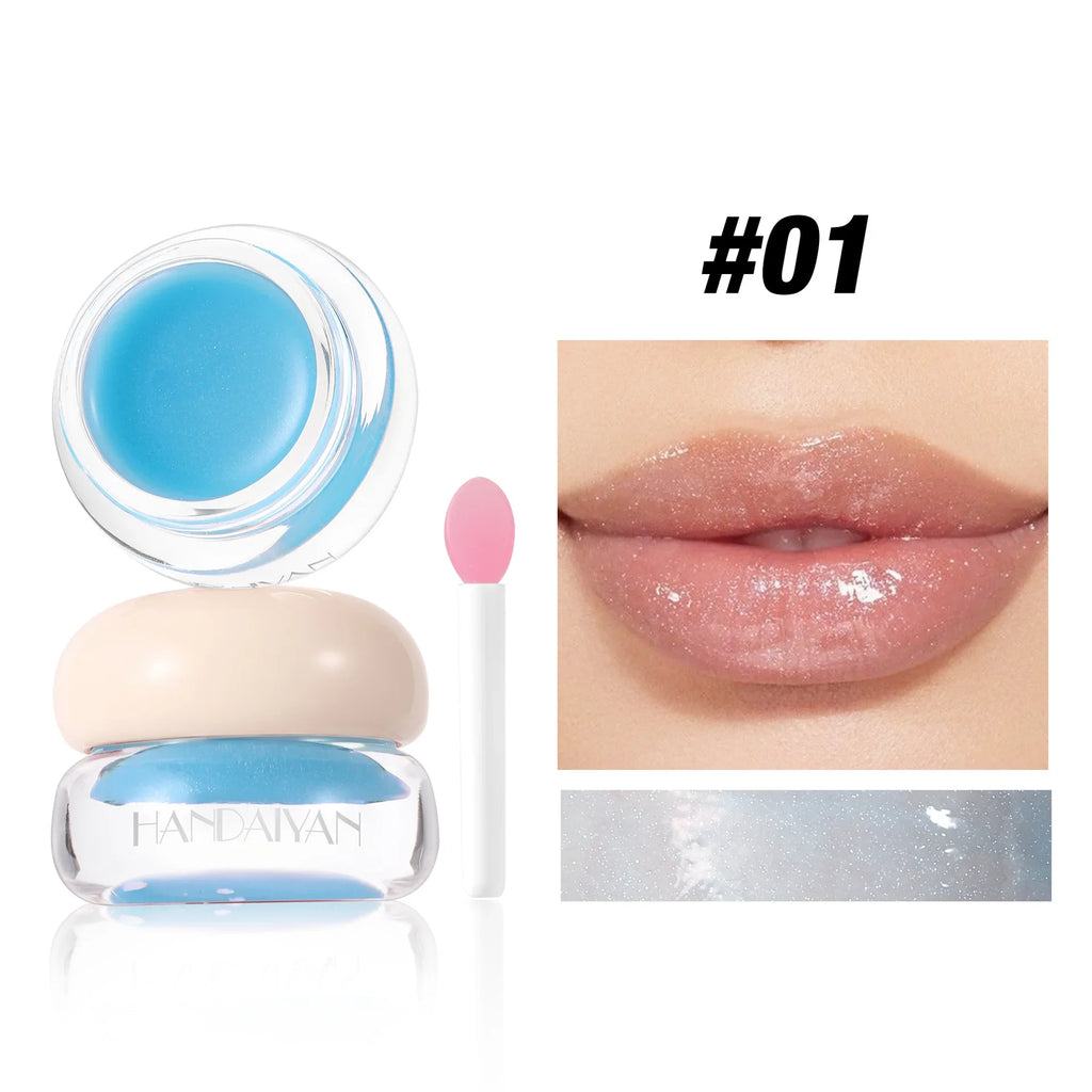 4-Color Jelly Lip Gloss – Mirror Shine, Pearl Glow & Non-Sticky