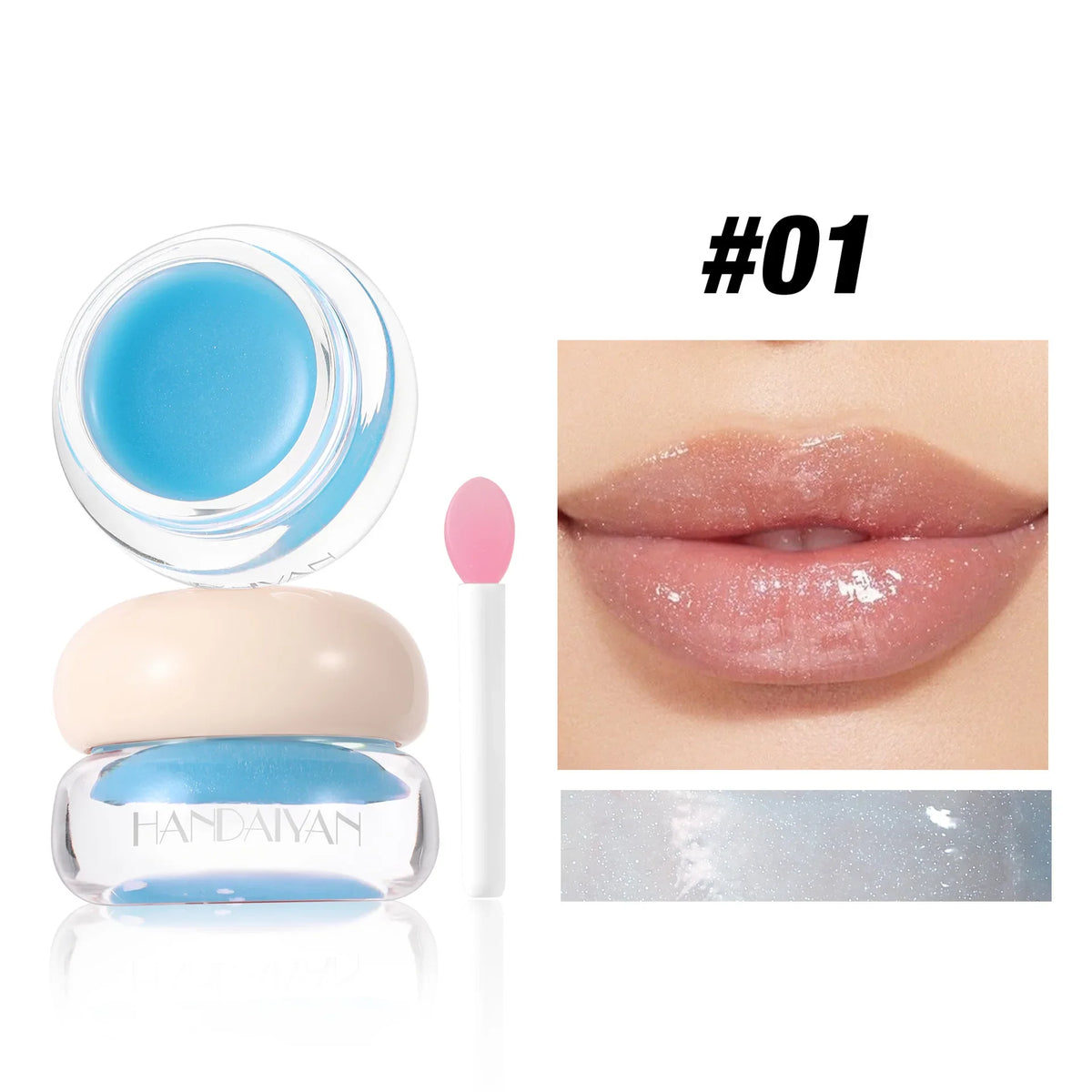 4-Color Jelly Lip Gloss – Mirror Shine, Pearl Glow & Non-Sticky