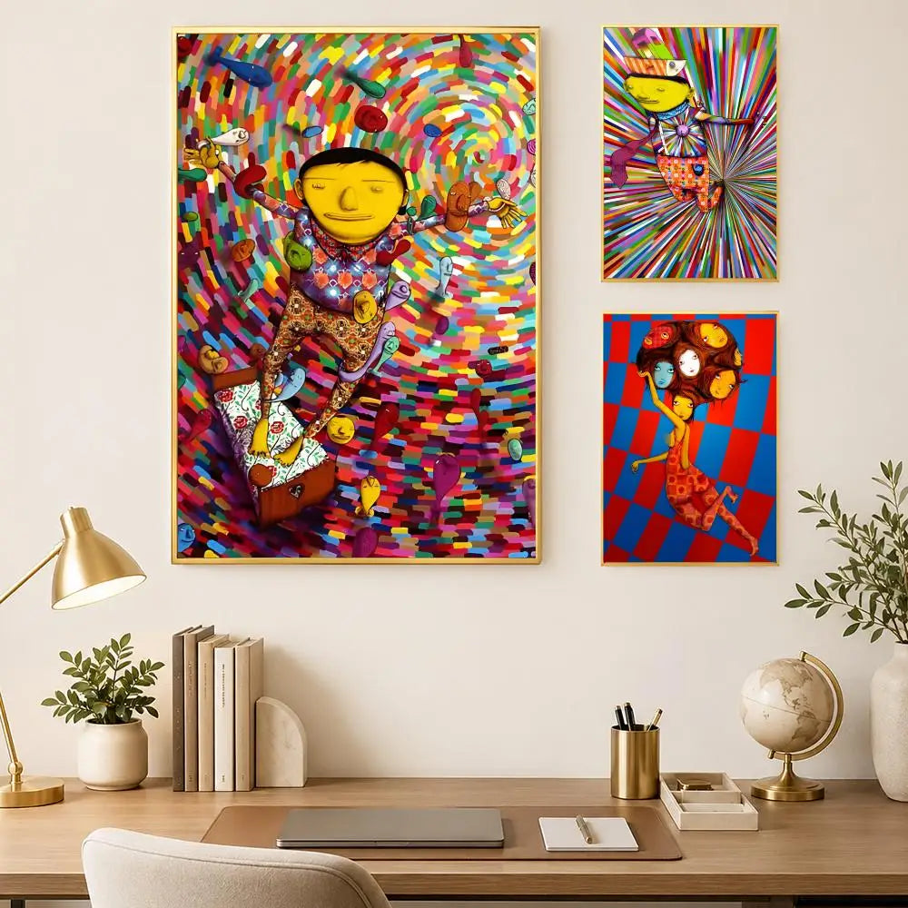 Os Gemeos Self-Stick HD PVC Wall Art Poster | Waterproof Decor