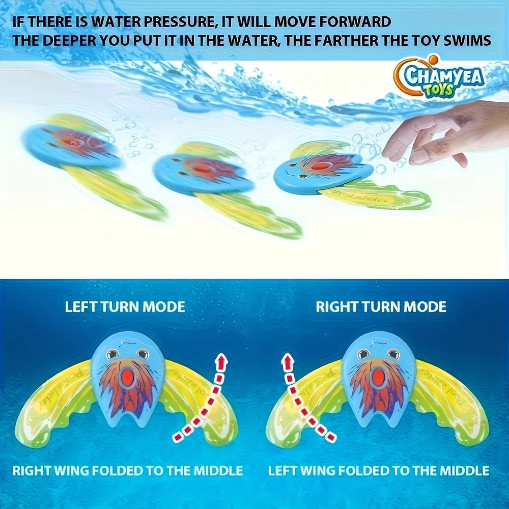 Manta Ray Self-Propelled Pool Diving Toy for Kids | No Batteries