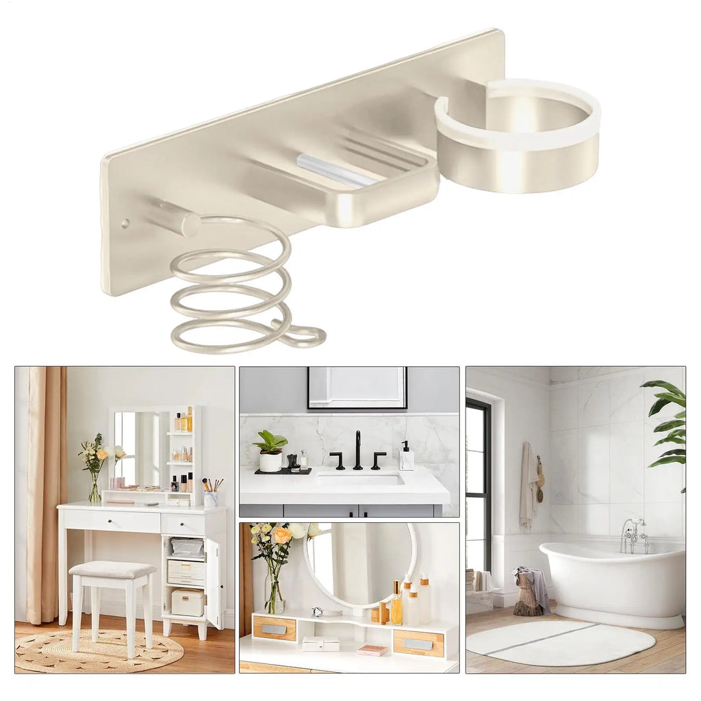 Wall-Mounted Hair Dryer & Curling Iron Organizer Holder