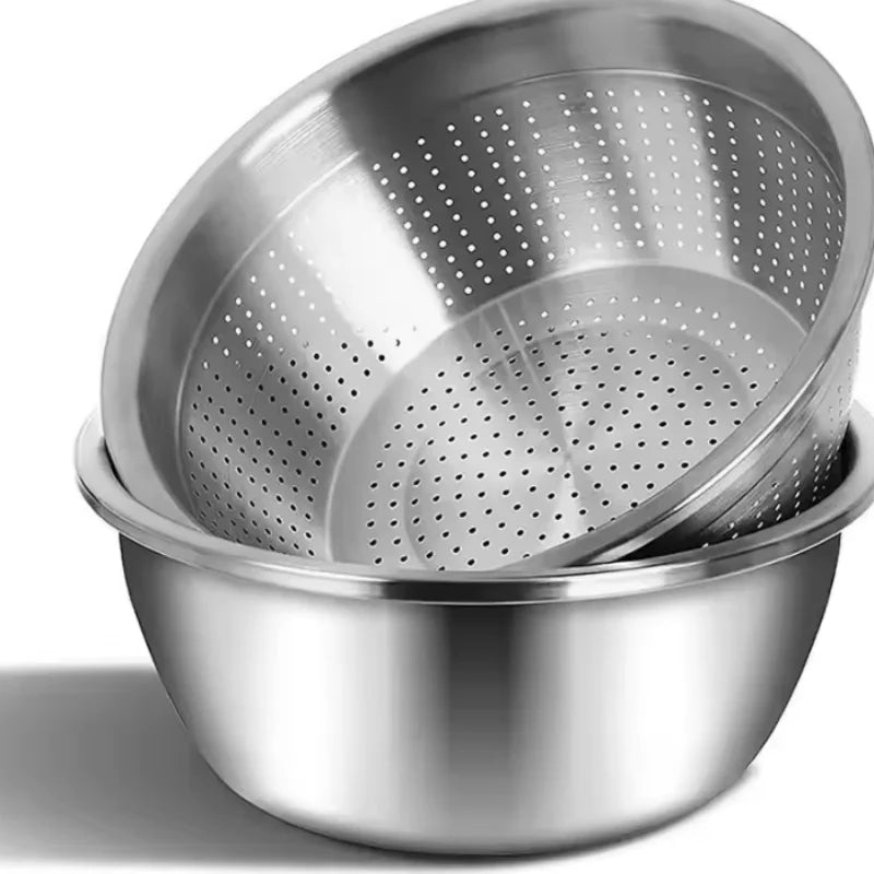 Multi Functional Stainless Steel Vegetable Bowl Egg Mixing Drain