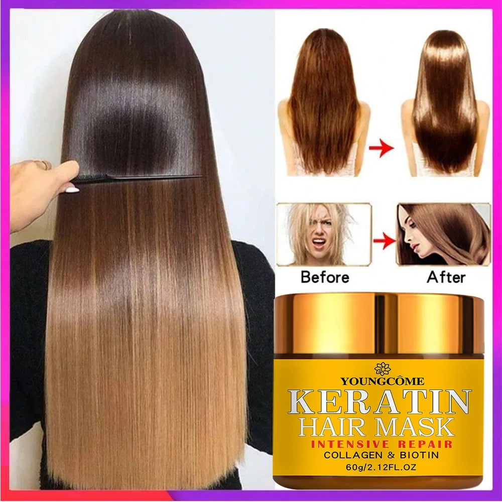 YOUNGCOME Keratin Biotin Hair Mask – Smooth & Nourish 30/60g